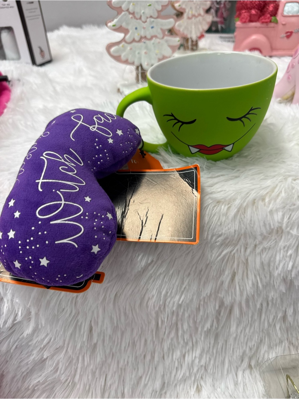 Vampire mug -Purple Eye Mask with 'Witchy' Print